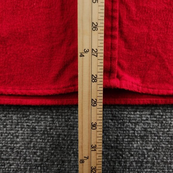 VTG Woolrich Chamois Flannel USA Made Button Up Shirt Red Large Cotton Point - Picture 13 of 16